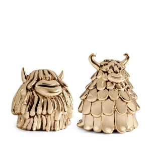 Niki and Simon L'Objet salt and pepper shakers, from the Haas Brothers Gold collection