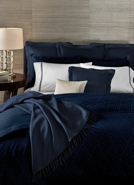 Ralph Lauren Home comforter cover, from the Penthouse Clayton (Navy) collection