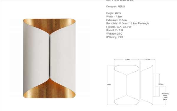 Aerin Selfoss wall lamp by Visual Comfort