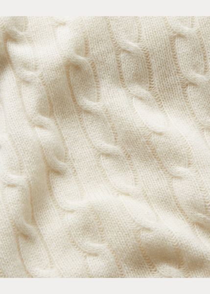 Koc kaszmirowy marki Ralph Lauren Home, z kolekcji Cable Cashmere (cream)