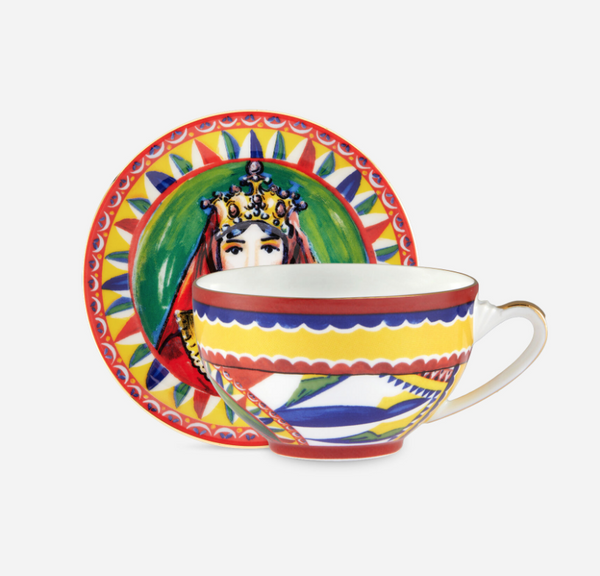Dolce&Gabbana's  porcelain for cappuccino set, Carretto Siciliano
