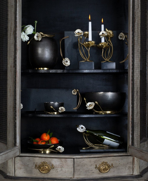 Set of two candle holders by Michael Aram, from the Anemone collection