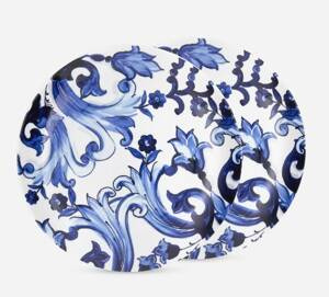 Set of two Dolce&Gabbana dinner plates, Blu Mediterraneo