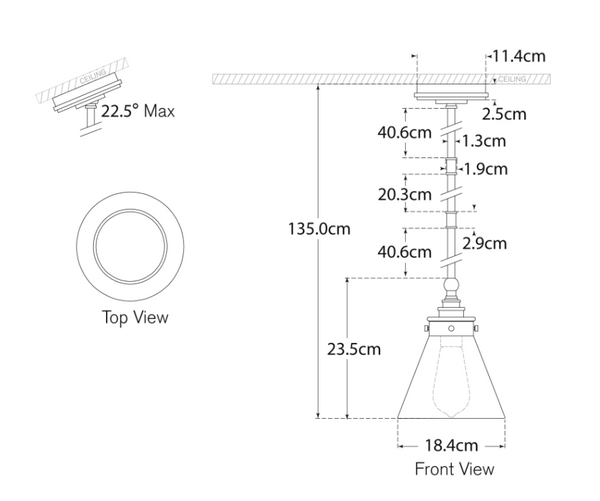 Lampa wisząca Parkington 9" projektu Chapman & Myers