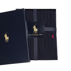 Koc bawełniany Ralph Lauren Home, z kolekcji Cable (Navy)