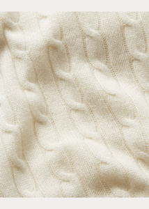 Koc kaszmirowy marki Ralph Lauren Home, z kolekcji Cable Cashmere (cream)