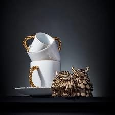 Niki and Simon L'Objet salt and pepper shakers, from the Haas Brothers Gold collection