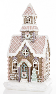 Christmas LED small gingerbread house with a square base