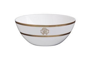Set of six Roberto Cavalli Home soup bowls from the Silk Gold collection