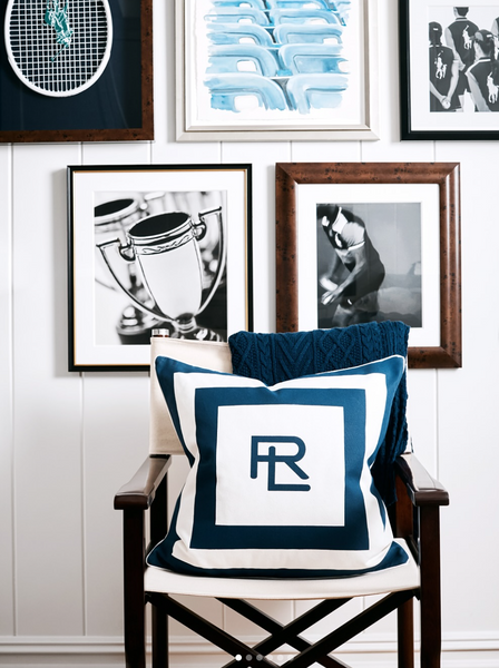 Ralph Lauren Home's Holton Navy White decorative cushion