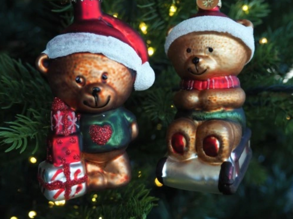 Ozdoba świąteczna - miś na sankach