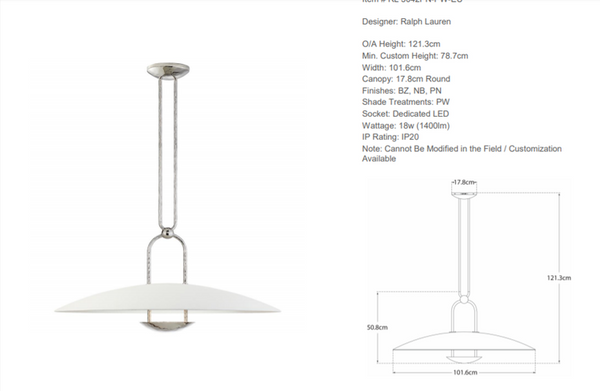 Ralph Lauren Home Cara Large Pendant Lamp