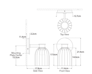 Kinkiet Asalea Single projektu Aerin marki Visual Comfort