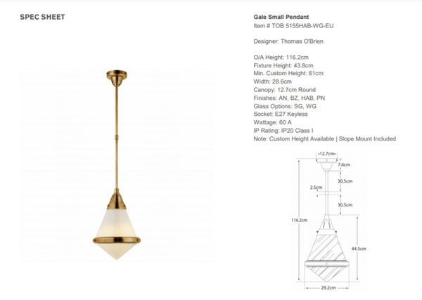 Lampa wisząca Thomas O'Brien Gale Small marki Visual Comfort