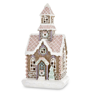 Christmas LED small gingerbread house with a square base