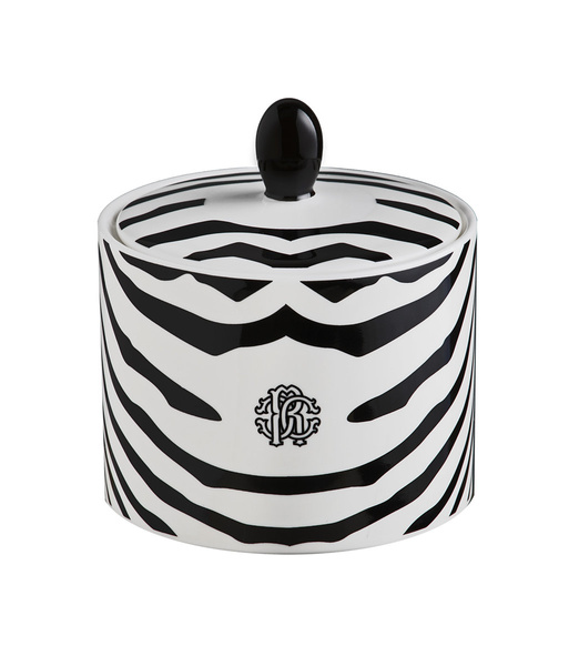 Roberto Cavalli Home sugar bowl, from the Zebrage collection 