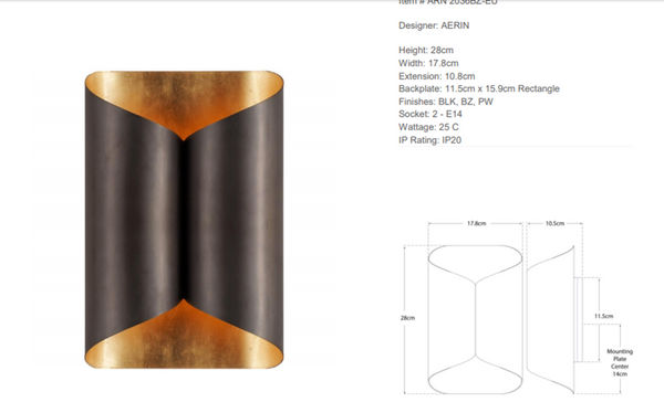 Aerin Selfoss wall lamp