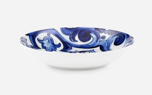 Dolce&Gabbana set of two porcelain soup plates, Blu Mediterraneo 