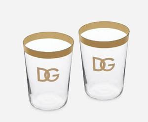 Set of 2 Dolce & Gabbana drinking glasses, DG Logo