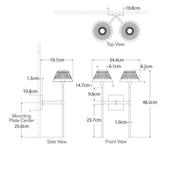 Blaze 19’ double wall lamp by Waterford