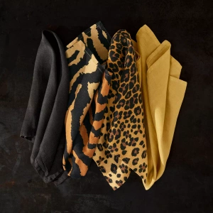 Zestaw czterech serwetek L'Objet, z kolekcji Leopard