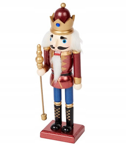 Christmas ornament-Burgundy nutcracker with crown size. S