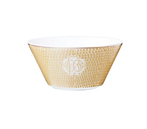 Zestaw sześciu misek na owoce marki Roberto Cavalli Home z kolekcji Lizzard Gold