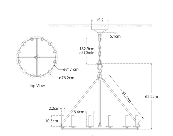 Chapman & Myers Darlana Medium Chandelier Visual Comfort brand