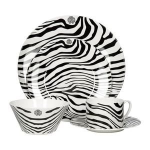 Talerz do zupy Roberto Cavalli Home, z kolekcji Zebrage