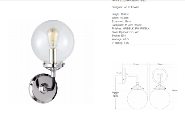 Kinkiet Ian K. Fowler Bistro