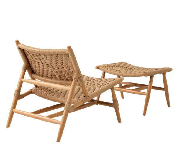 Laroc garden chair and footstool by Eichholtz