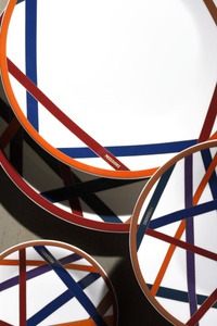 A set of six Missoni Home dessert plates from the Nastri Multicolor collection