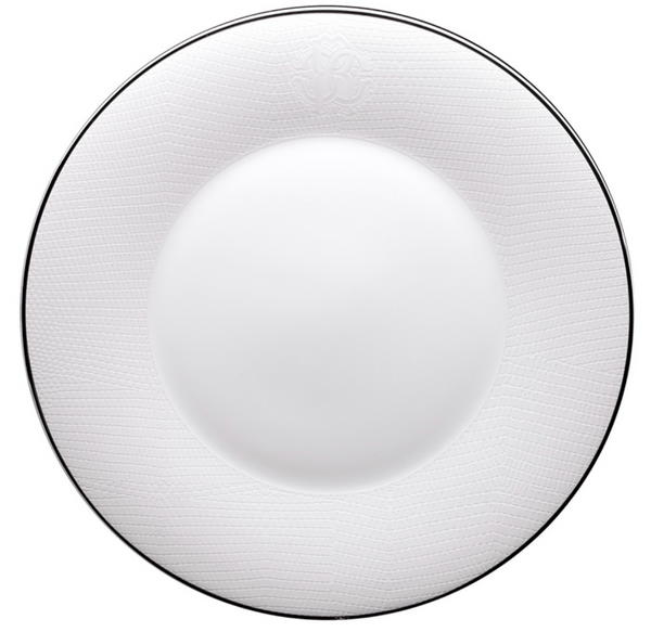 Roberto Cavalli Home dinner plate, from the Lizzard (Platin) collection