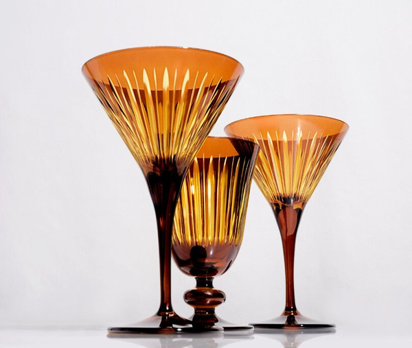 L'Objet Prism Wine Glasses - Amber (Set of 4)