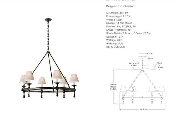 Żyrandol Chapman & Myers Classic Ring marki Visual Comfort