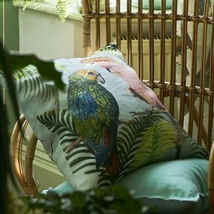 Designers Guild Parrot and Palm Azure decorative pillow