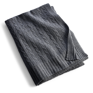 Koc kaszmirowy Ralph Lauren Home, z kolekcji Cable Cashmere (Charcoal)