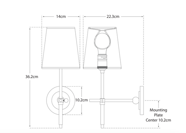 Bryant wall lamp designed by Thomas O'Brien