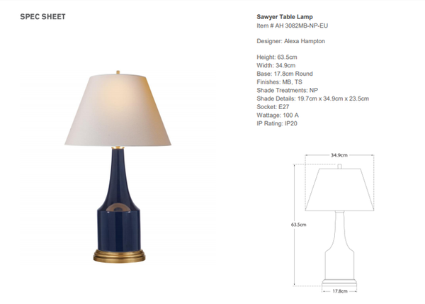 Lampa stołowa Alexa Hampton Sawyer marki Visual Comfort