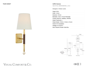 Griffin wall lamp designed by Amber Lewis by Visual Comfort