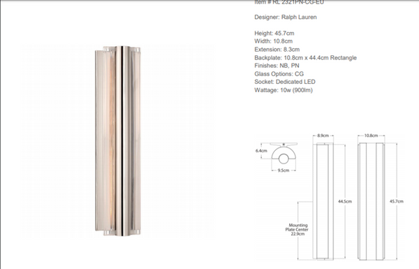 Kinkiet Ralph Lauren Home Daley Medium