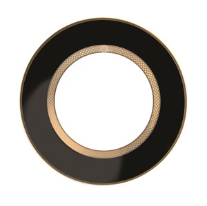 Set of six Roberto Cavalli Home dessert plates, from the Python (Black) collection