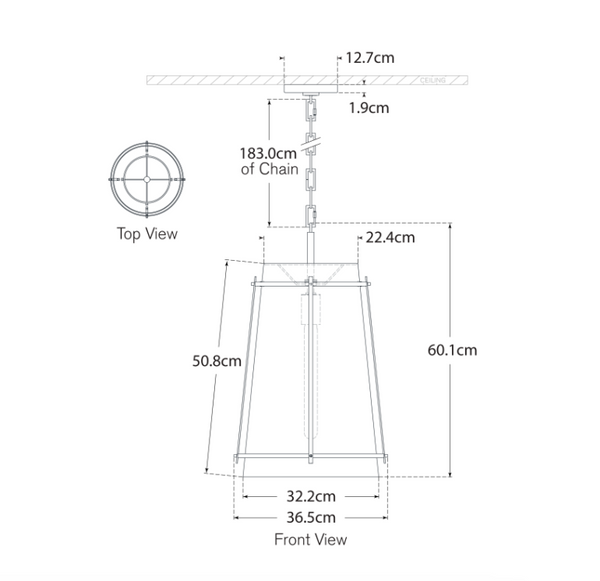 Lampa wisząca Callaway Medium projektu Carrier and Company marki Visual Comfort