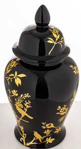 Black Gold Blossom ceramic vase 