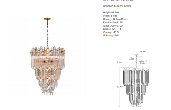 Żyrandol Suzanne Kasler Adele marki Visual Comfort