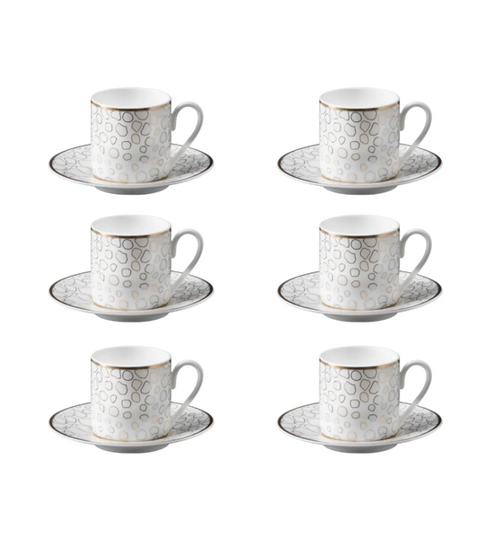 Set of six Roberto Cavalli Home coffee cups, from the Giraffa collection