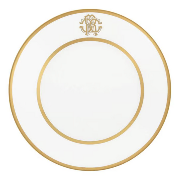 Set of six Roberto Cavalli Home soup plates, from the Silk (Gold) collection