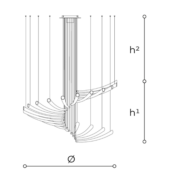 Pulsa Spiral chandelier by Italamp