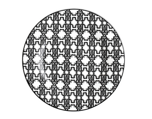 Set of six Roberto Cavalli Home dessert plates from the Monogram Black collection