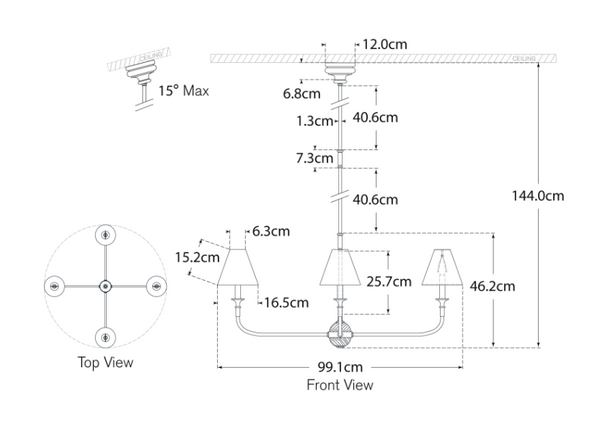 Żyrandol Piaf Large projektu Thomas O'Brien marki Visual Comfort